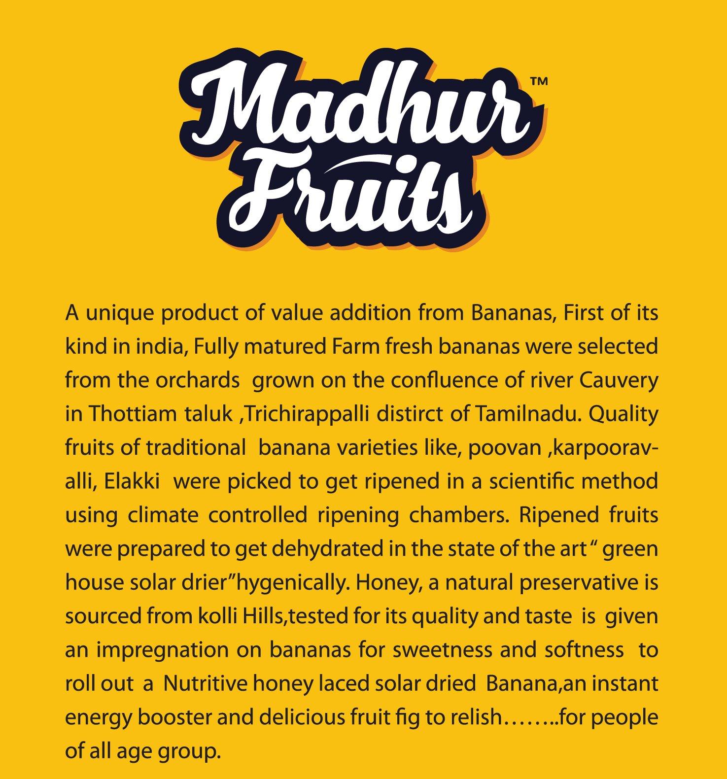 Madhur Madhur YUMMY BANANA -Solar Dried Bananas (Karpooravalli) 500 Gms
