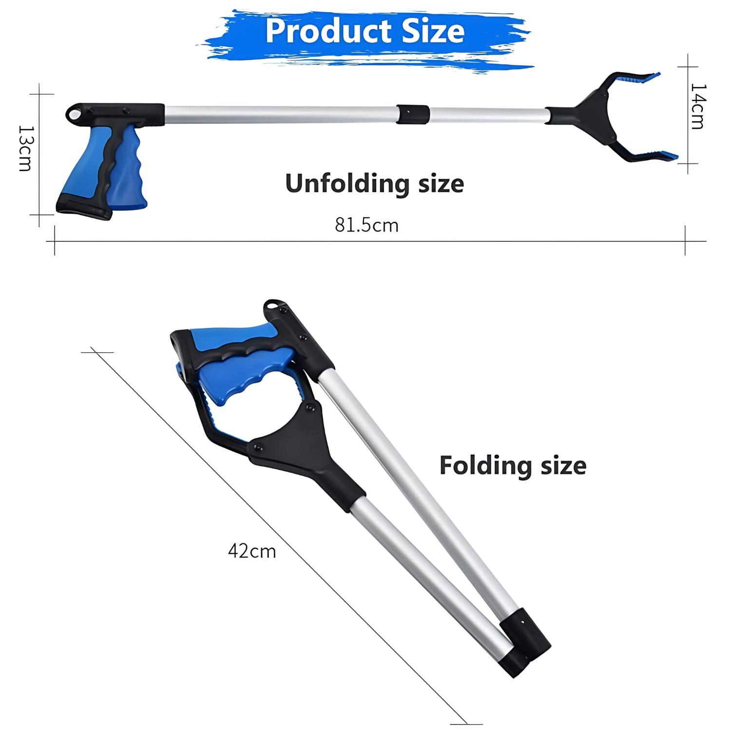 FAB TECH FAB TECH 32inch Foldable Litter Picker | Long Arm Litter Picking Equipment | Rubbish Pick Up Hand Tool Reaching Aids Grabber Tool for Elderly | Flexible,Lightweight Garbage Picker
