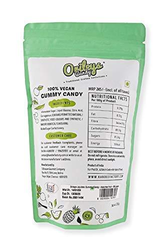 ORILEYS CANDY TRADITIONAL CRAFTED CONFECTIONS Orileys Vegan Gummy Candy - Yummy Fruit Flavour Cubes - 100% Natural Colours No Preservatives - 250g Pack