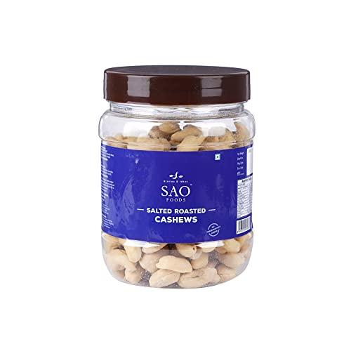 Stories & Ideas SAO Foods Sao Foods Freshly Roasted & Salted Cashews PET Jar 250 gm, Nutrient-Rich, Healthy Snack, Handpicked Cashews, Wholesome and Satisfyingly Crunchy, Gluten-free cashews, Healthy Dry Fruits, High Protein & Fiber, Perfect for Snacking