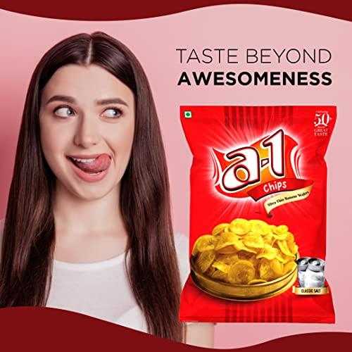 a-1 Chips a-1 Chips Ultra Thin Kerala Banana Chips - Pack of 3, 250g - Made with Pure Coconut Oil and Banana - 100% Authentic Nendran Banana Kerela Chips (Pack of 3 x 250g)