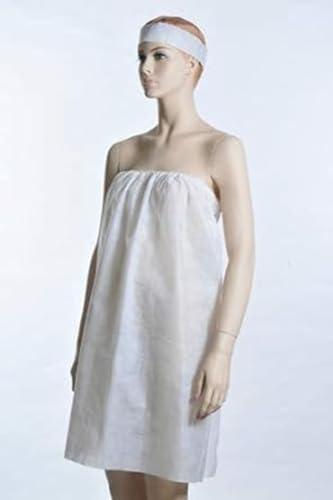 KUDIZE KUDIZE Disposable Facial Gown for Waxing, Salon, Spa, Massage, Parlor, Hospitals, Medical, Surgical (White) - Pack of 10