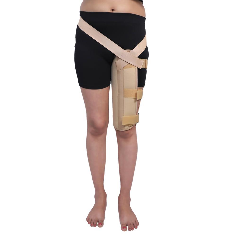 Generic AP Orthopaedic Femur Brace Thigh Support-Hamstring Brace Belt Brace Compression Wrap for Muscle Strain Tendonitis Hip Pain Dislocation and fracture for men and women (XL)