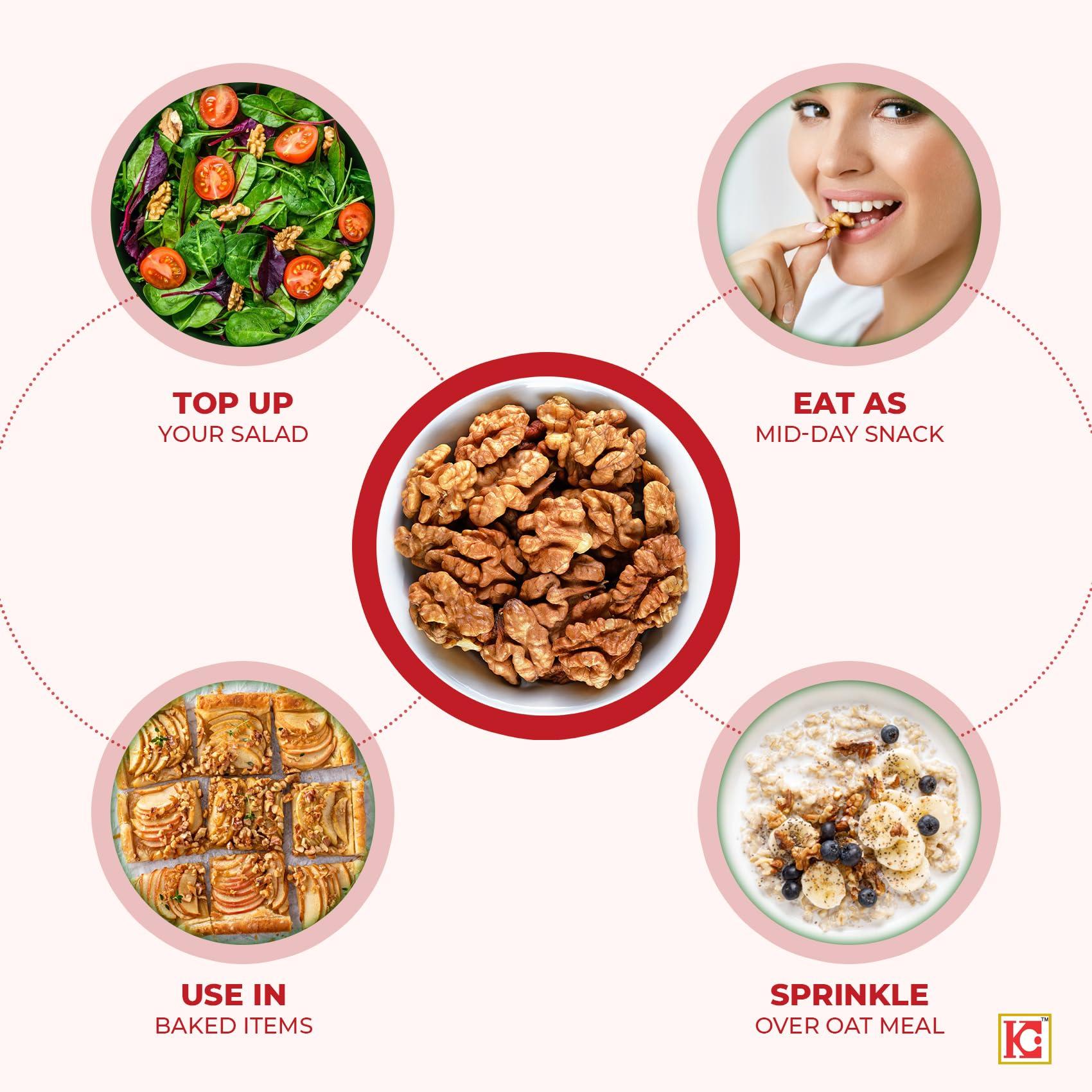 GO Go Crackers Kashmiri Brown Walnuts Kernels Without Shell -Pack of 2 x250 g