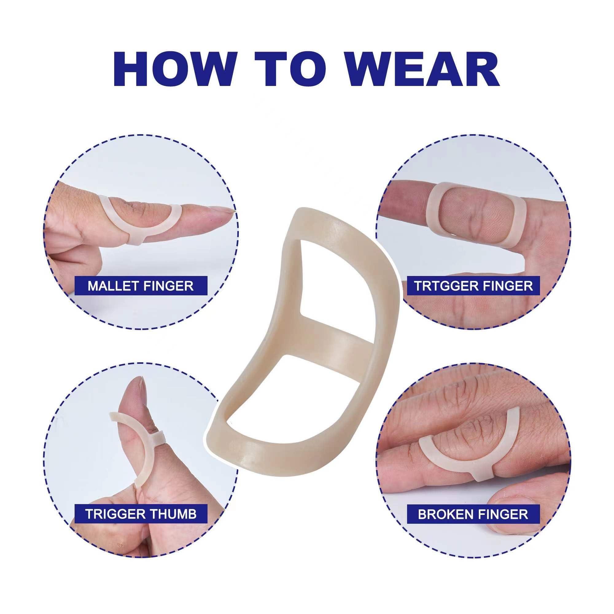SOFT HOME SOFT HOME 6 Pack Oval Finger Splints Waterproof Finger Splint for Arthritis, Trigger Finger,Mallet Fingers - Trigger Finger splints For Thumb, Index, Middle, Pinky or Ring Finger (3,4,5,6,7,8)
