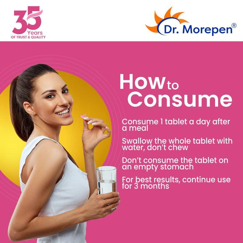 Dr. Morepen Dr.Morepen Biotin+ Tabs | With Multivitamins, Amino Acids, Natural Extract of Amla, Turmeric & Green Tea, Bhringraj & Brahmi | 60 Tablets Pack of 2