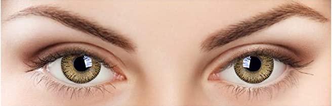 EYCOG EYCOG Monthly 2 Pair Honey-Hazel Colored 0 Power Contact Lenses for Eyes Men and Women with 1 Lens Travel Kit Storage Box