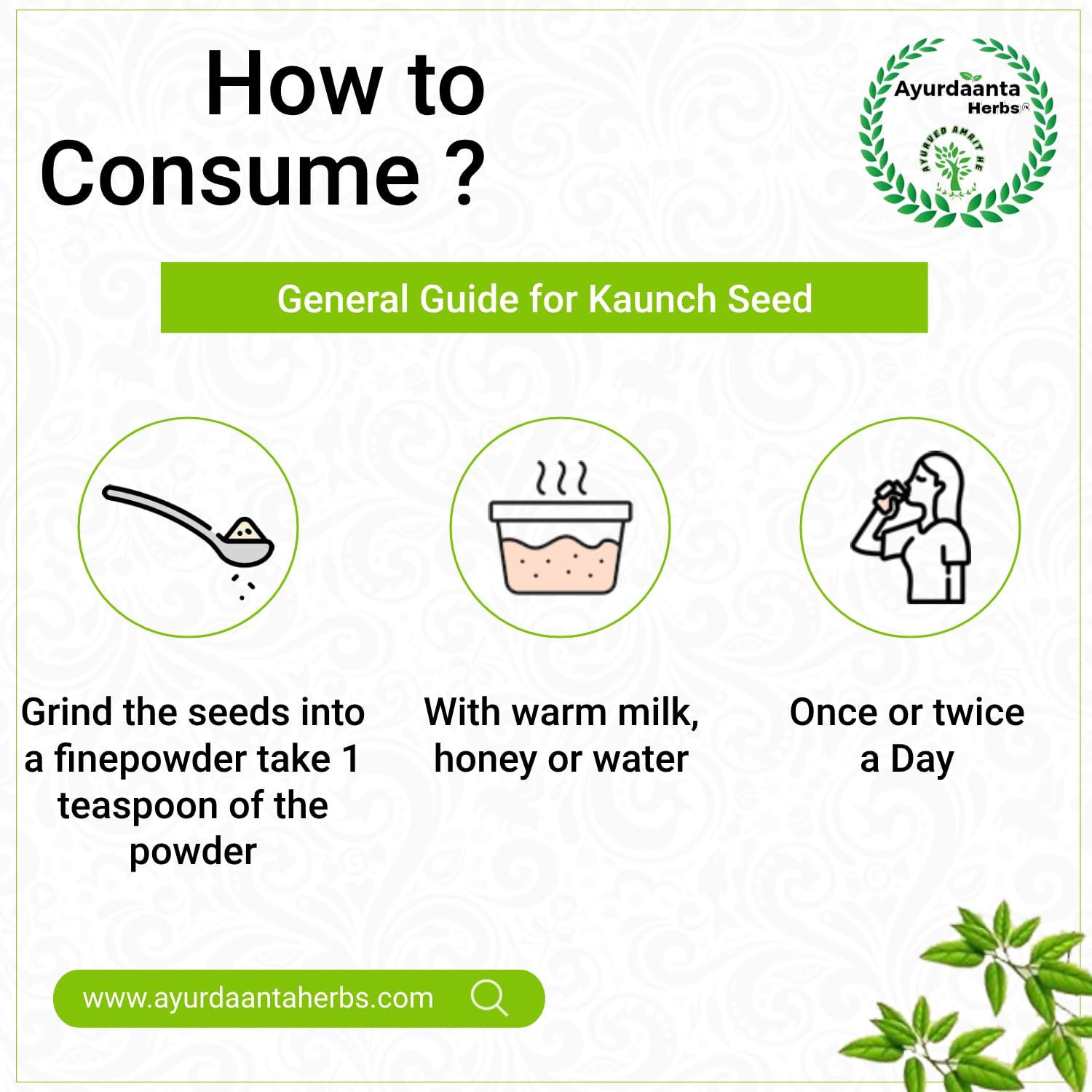 Ayurdaanta Herbs Ayurdaanta Herbs - Kaunch Beej Powder 100Gr | White Kaunch Beej Powder 100Gr |Mucuna Pruriens|Kaunch Seeds Powder | 100Gr| 100Gr -