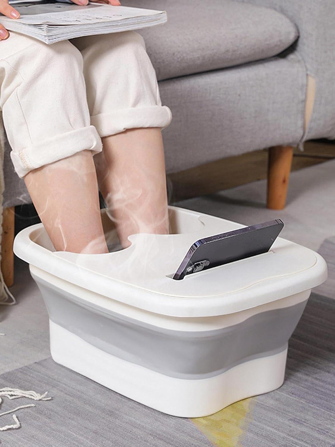 Deoxys Deoxys Collapsible Foot Bath Soak Tub for Soaking Feet, Foot Massager Bucket with Massage Acupoints,Foot Soaking Tub with Phone Placement Slot, Multi-function Collapsible Bucket