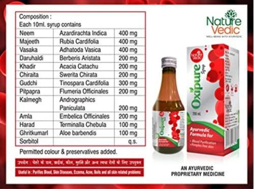 nature vedic Nature vedic Oxipure Syrup Ayurvedic Blood Purifier For Acne & Pimples Free Glowing Skin | 200 ml