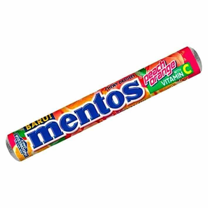 Generic Mentos Roll Chewing Gum Roll 29g Each - Box of 14 (Peach-Orange)