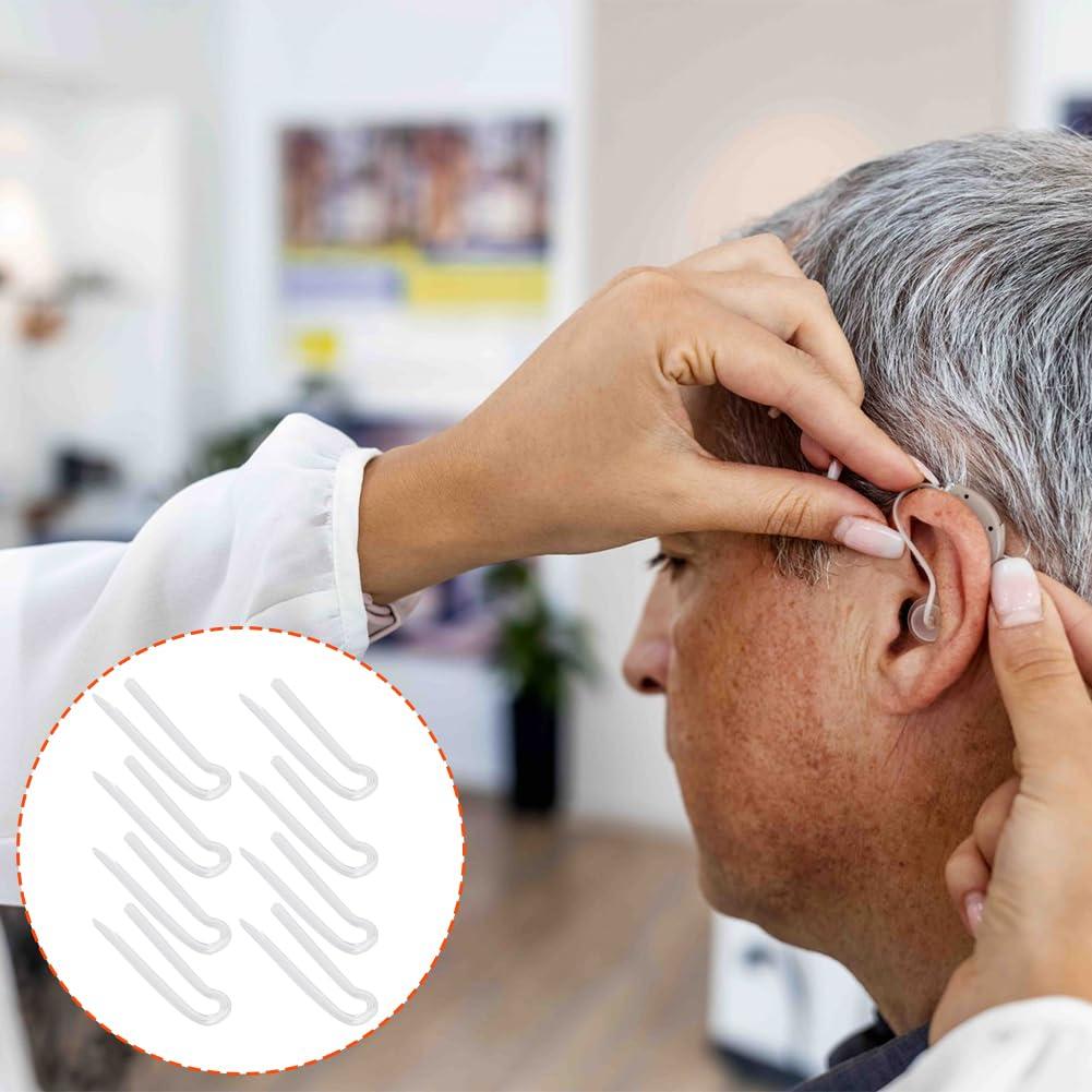 Tiiyee Preformed Sound Tube, Replacement BTE Earmold Amplifier Accessories Kit Tubing Replace Standard Prebent Flexible Medium Thick Tubes Eartips Domes Compatible with Most Hearing Aid Brands(3.3 * 2.0mm)