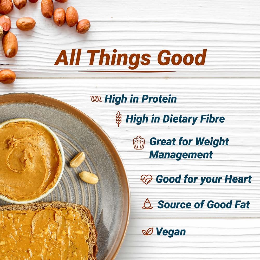 The Good Stuff The Good Stuff All Natural Peanut Butter Crunchy | Unsweetened, Protein Rich, No added Salt, Vegan, Gluten Free | Pack of 1-1kg
