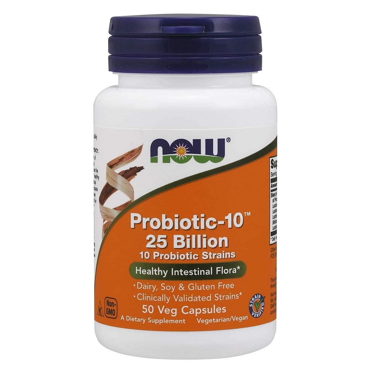 Now Foods Now Foods, Probiotic-10, 25 Billion, 50 Veg Capsules