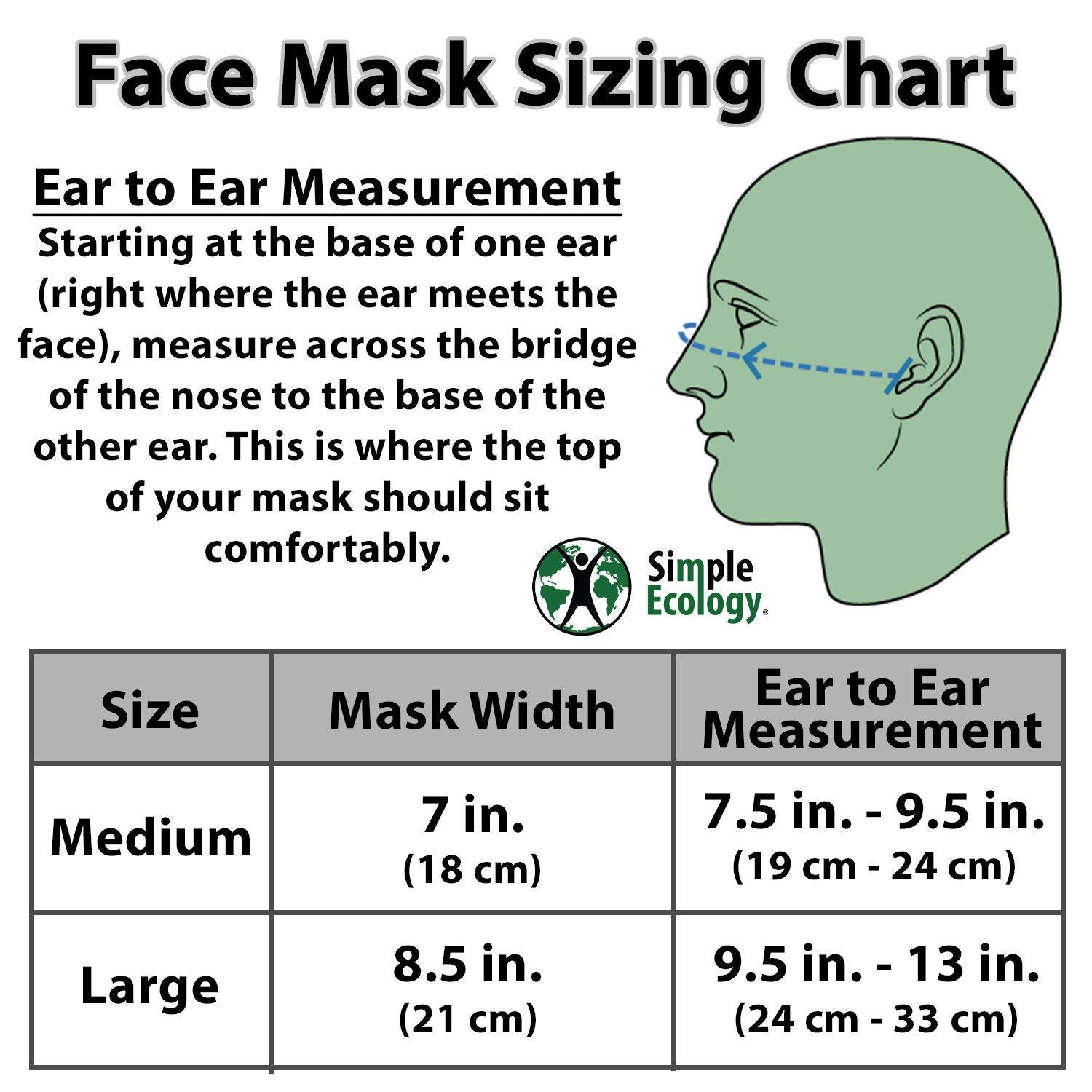 Simple Ecology Simple Ecology Cloth Reusable Washable Face Mask; GOTS Certified Organic Cotton, Set of 3 Large Pink Masks