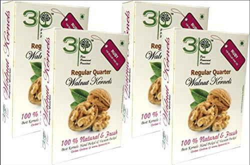 3p 3p Kashmiri Regular| Organic| Natural|Akhrot|Value Pack|Akhrot giri|Wallnut| Quarter Walnut Kernels Without Shell 1kg (250 gm x pack of 4)