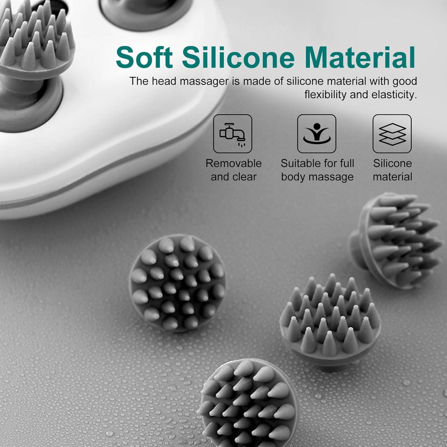 RICUZA Ricuza Electric Head,Scalp Massager | Advance Red Light Therapy for Boost Hair Growth, Hair Fall Control, Scalp Therapy | 3 Speed Mode Handheld,Portable,Scalp Scratcher Body Massage for Hair Growth,Deep Clean & Stress Relaxation