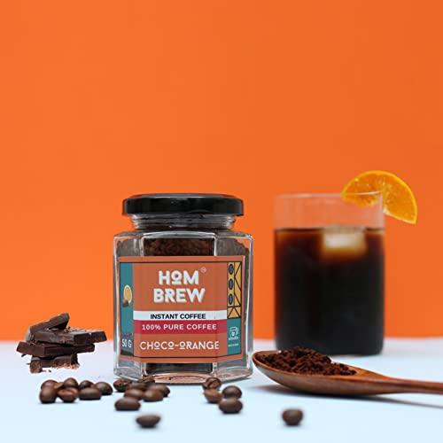Hombrew coffee Hombrew Choco-Orange Flavoured Instant Coffee | 100% Pure coffee | Vegan | No Sugar Added & Unsweetened | Enjoy Cafe Flavor from Home (100 Grams)