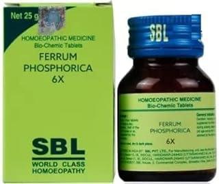 Generic SBL Ferrum Phosphoricum 6x Homeopathic Medicine Tablet 25 gm Pack of 2