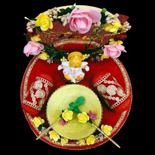 Unique Palette Unique Palette Engagement Wedding Ring Platter | Wedding Ring Platter | Marriage Dcor | Engagement Tray (Haldi Tray)