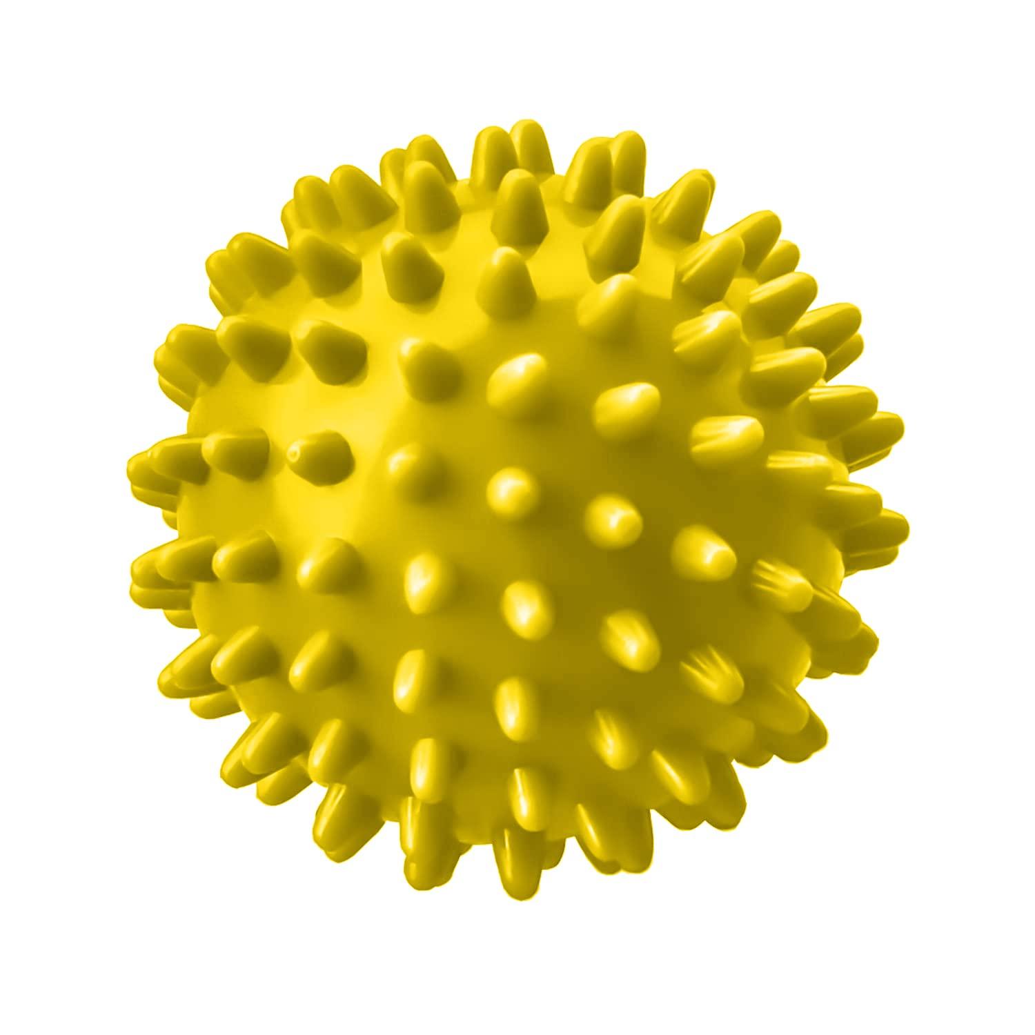 STRAUSS Strauss Acupressure Massage Ball, 3.5 inch|Deep Tissue Massage for Trigger Point Therapy, Myofascial Release & Muscle Knots |Acupressure Therapy Ball |Ideal for Back, Neck, Foot,Shoulder,Yoga,(Yellow)