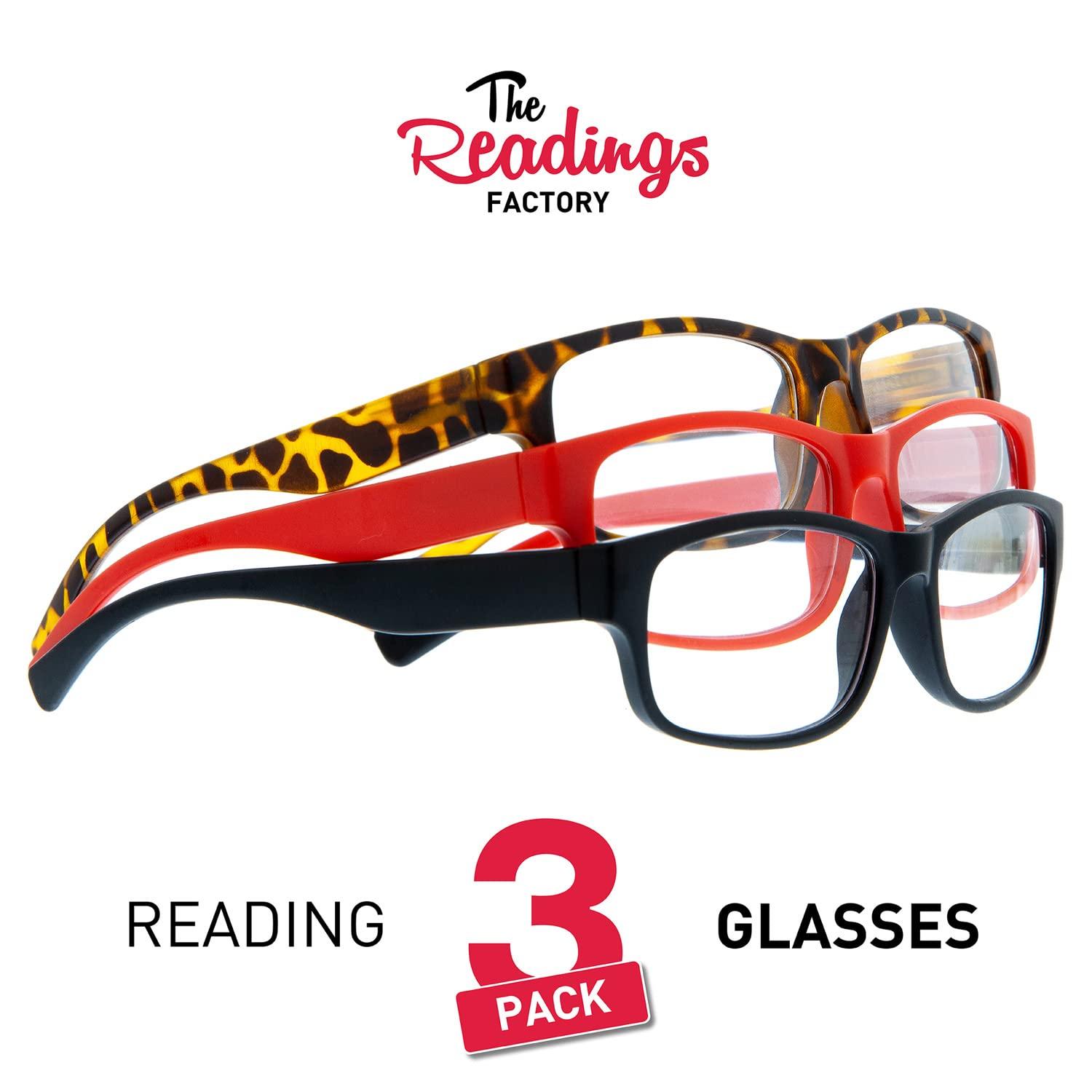 DIDINSKY The Readings Factory: 3 Pack Reading Glasses for Men and Women. Colorful and Fashion Presbyopia Glasses. Executive +3.0 - Trevi Executive