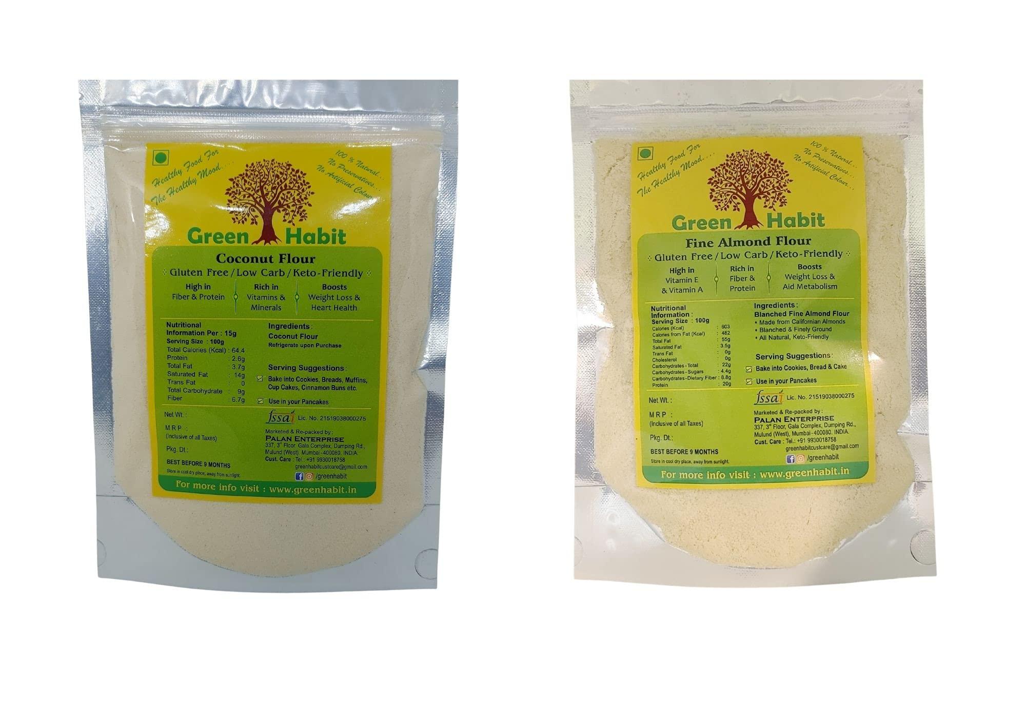 Greenhabit GreenHabit Fine Blanched Almond Flour 250gm & Coconut Flour 500gm Combo Pack (Keto-Friendly, Gluten-Free,Naturally Protein-Rich, Fiber-Rich)