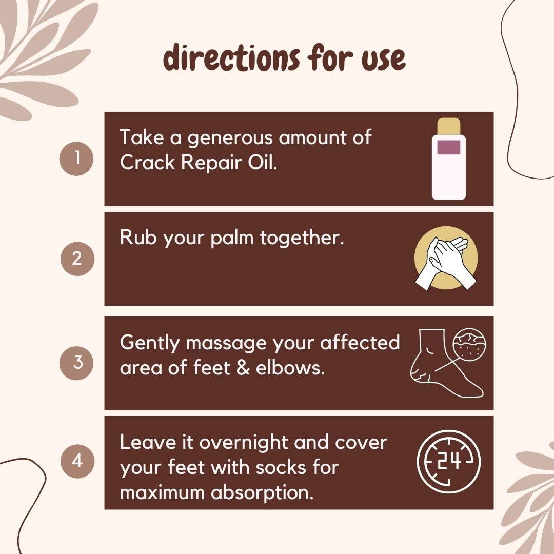 ESSENTIA EXTRACTS ESSENTIA EXTRACTS Crack Repair Oil - For Cracked Heels and Elbows, 100ml | A blend of Cold-Pressed Oils | 100% Natural, Pure,Not tested on Animals (200ml(100ml+100ml))