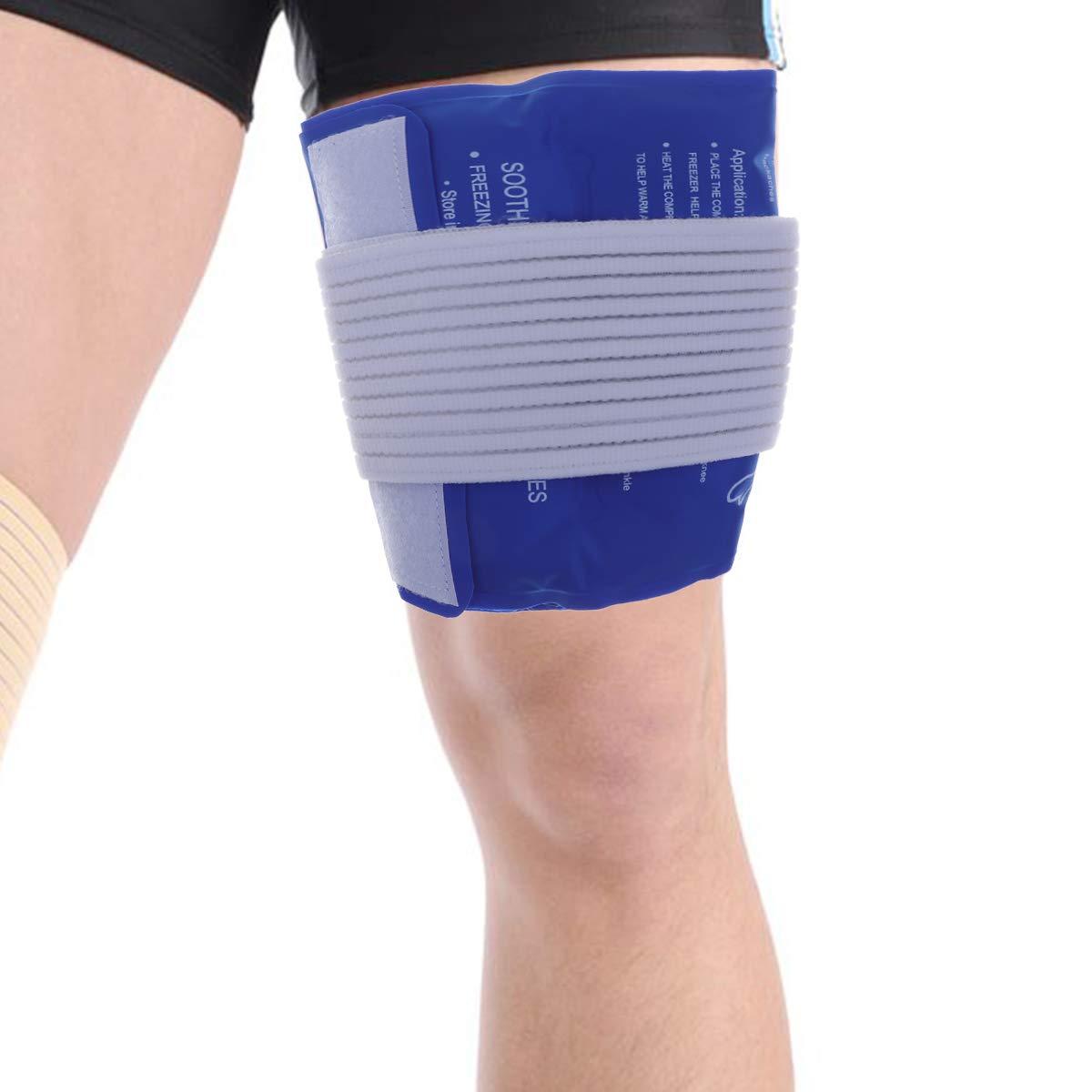 Artibetter Artibetter Gel Ice Pack Wrap Medical Cooling Compress Bag with Adjustable Elastic Strap for Sprain Muscle Pain Injury Hot Cold Therapy (Blue)