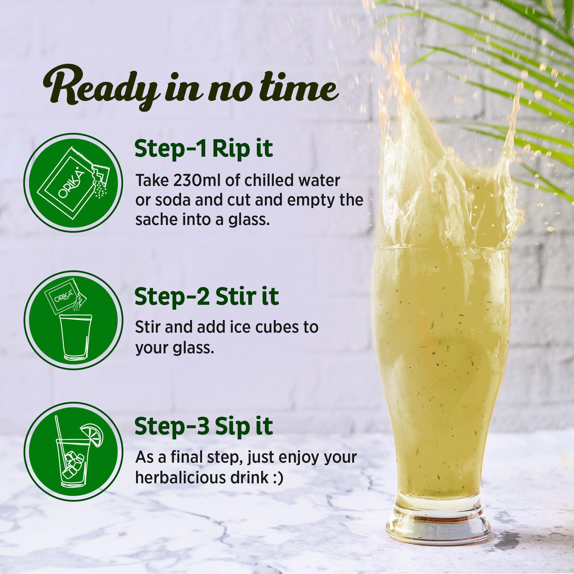 Orika Orika Jaljeera, Masala & Portuguese Lemonade Variety Pack | 60 Sachets (20 Sachets Each Flavour) 1.14kg | Infused with Premium Herbs | Handcrafted Instant Drink Premix | Refreshing Summer Drink