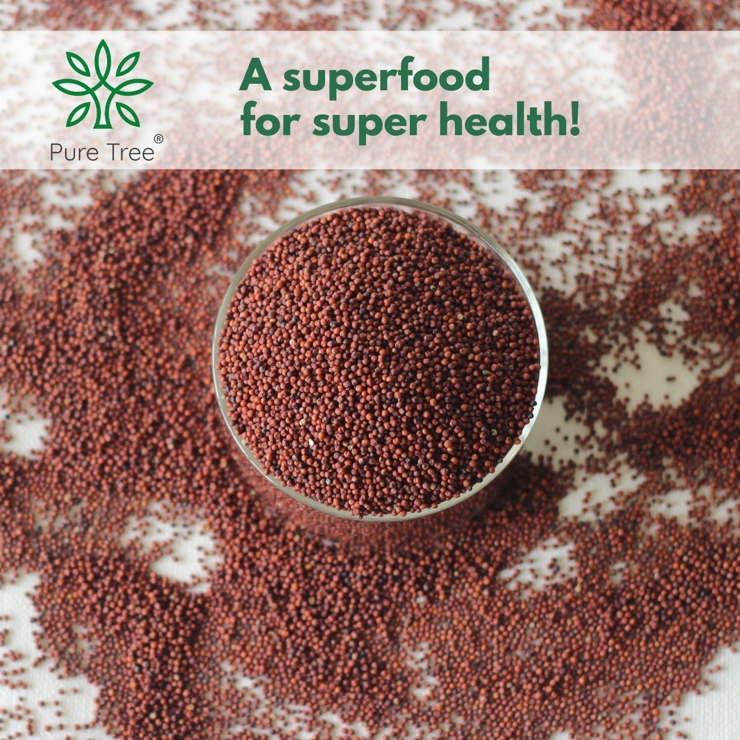 Pure Tree Pure Tree Certified Organic Ragi Whole | 1900 g | Finger Millet | Nachni | Nagli | Ragi Millet Gluten-Free | Bavto | Red Finger Millet | Ragi Whole Grain