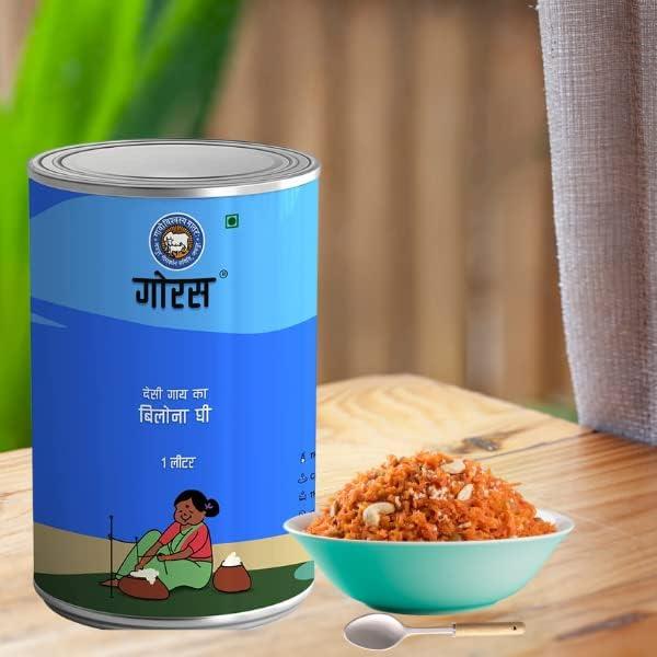 Jaipur Gousamavardhan Samiti, +91-9929090247 Goras Gir Cow Pure Ghee Natural Healthy Fresh and Authentic Ghee from Our Own Goshala For Cooking and Good Health (1 Kg)