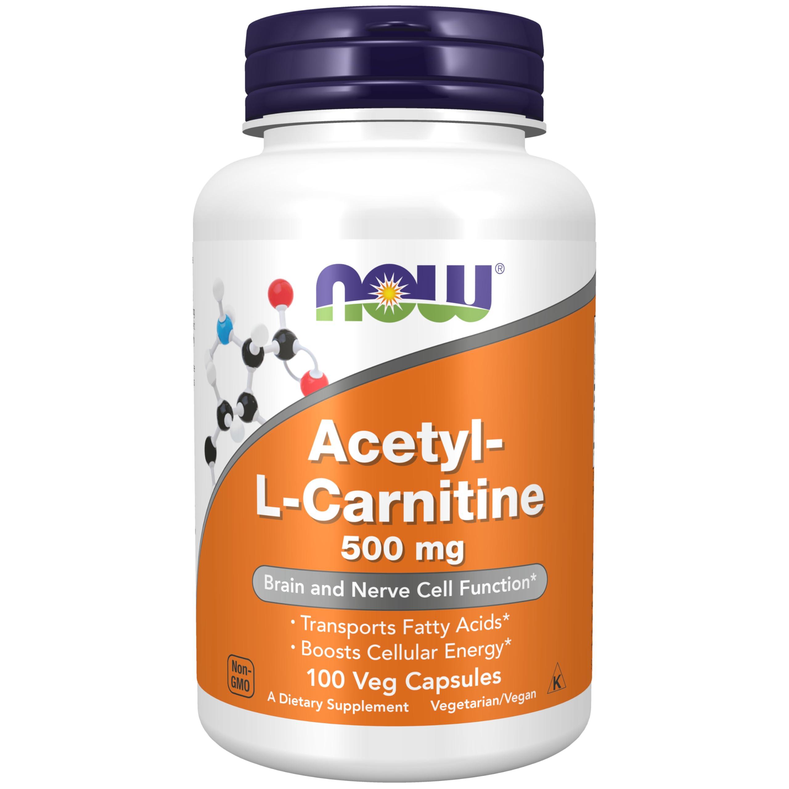 Now Foods Now Foods Acetyl-L-Carnitine 500Mg (Soy Free, Non-GMO, Nut Free, Gluten Free, Dairy Free, Egg Free, Kosher) - 100 VCaps