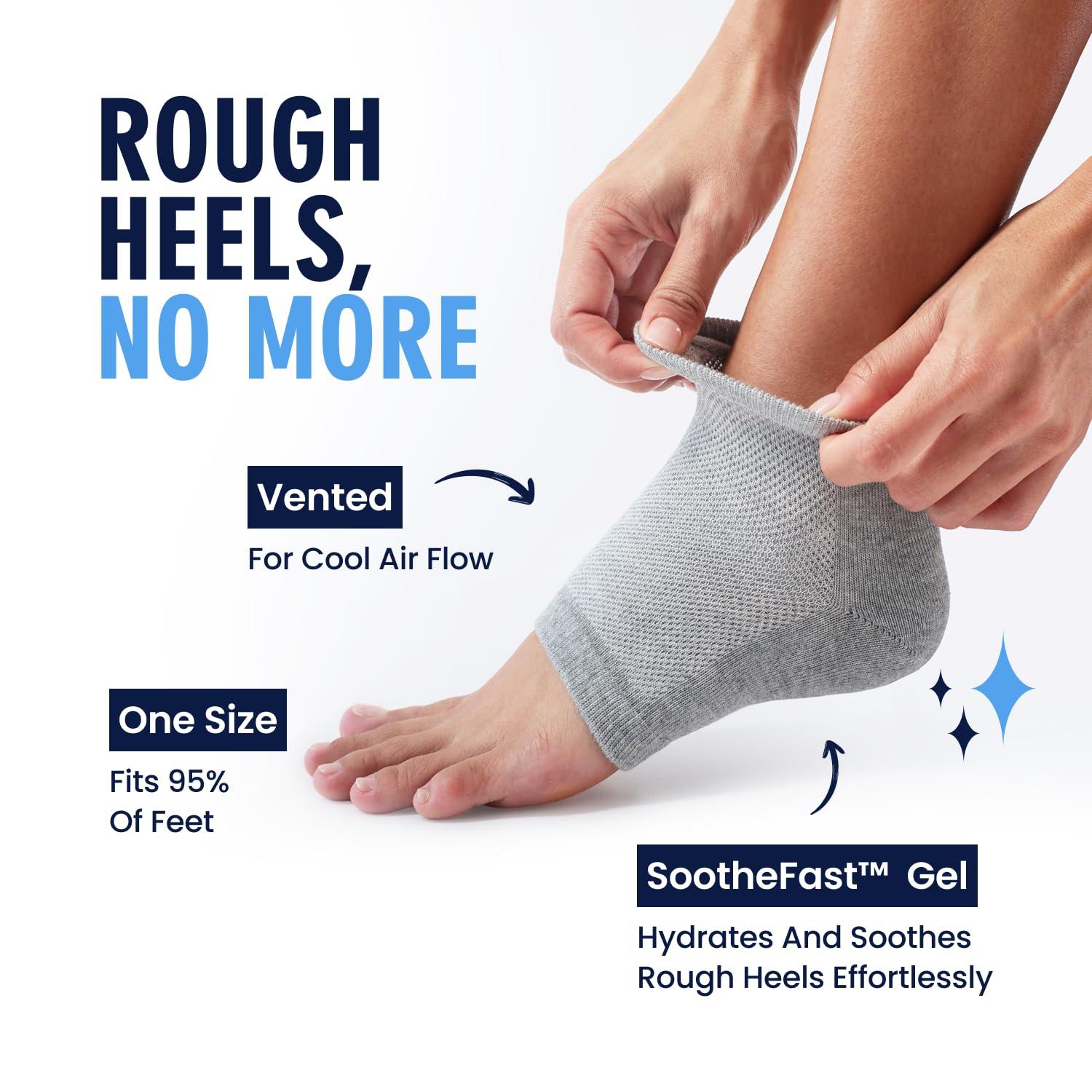 Dr. Frederick\'s Original Dr. Frederick\'s Original Moisturizing Heel Socks For Cracked Heel Treatment - 2 Pairs - Stop Cracked Heels In Their Tracks, Grey