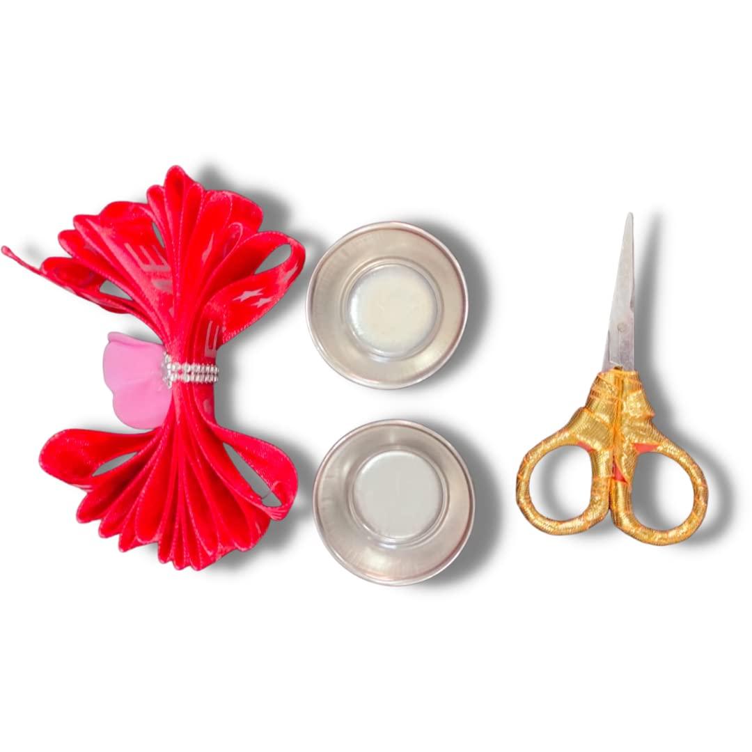 Unique Palette Unique Palette Welcome Ribbon Cutting Tray | Puja Thali for Wedding | Welcome Platter with Ribbon | Wedding Tray