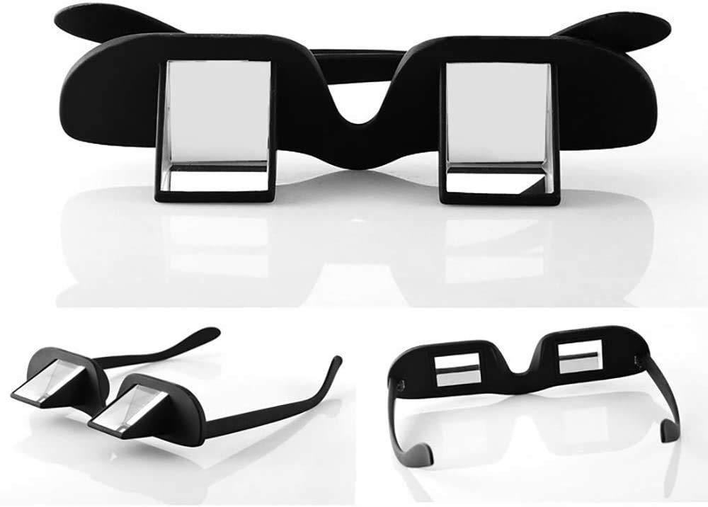 okcsc Lazy Glasses 90 Laying Down Prism Glasses Horizontal Bed Reading Glasses High Definition for Reading Watching TV Phones -Small