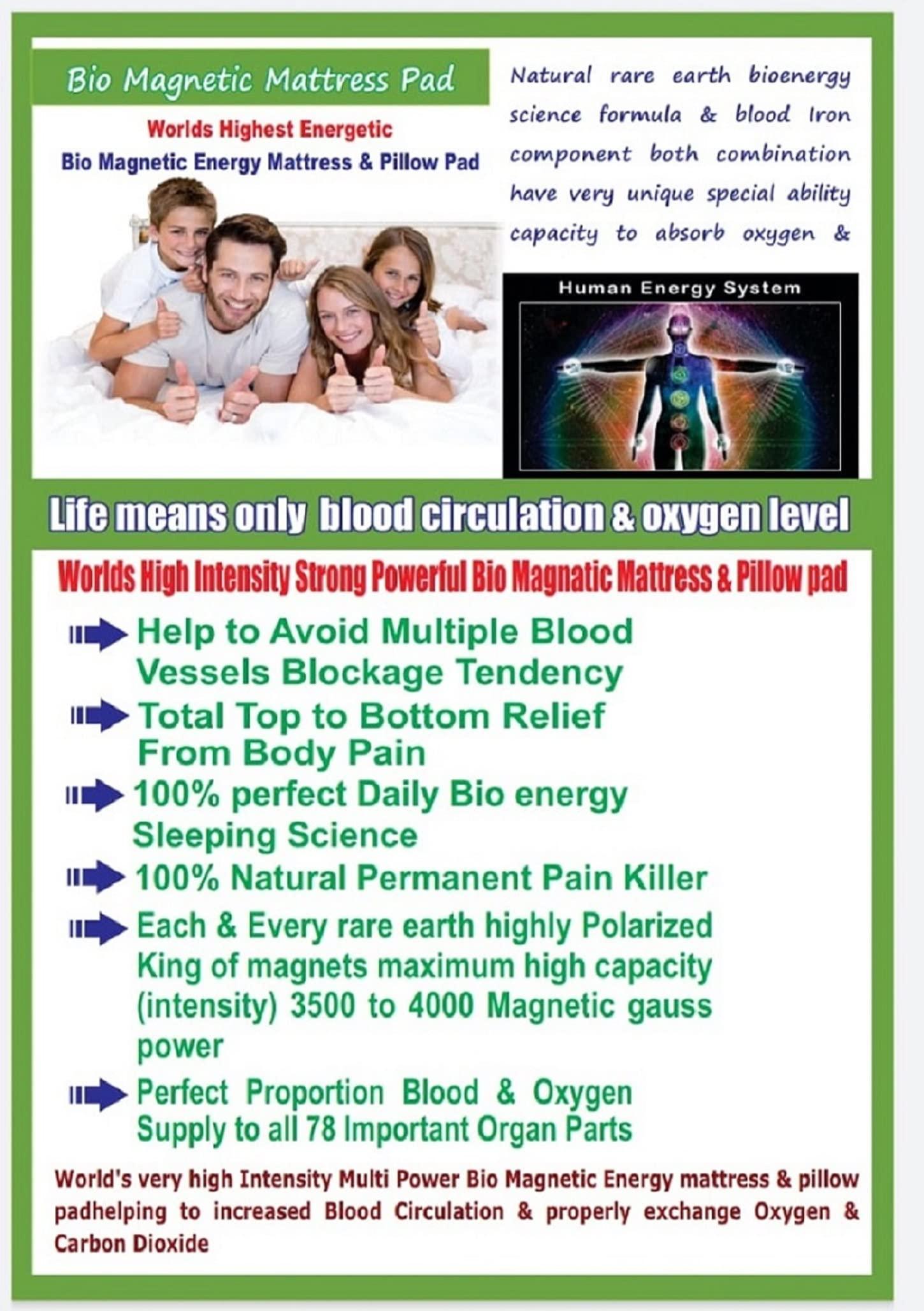 Generic BIO Energy Magnetic Field Sleeping Therapy Blue Mattress Topper/PAD (3x6 feet) with 1 Pillow Pad