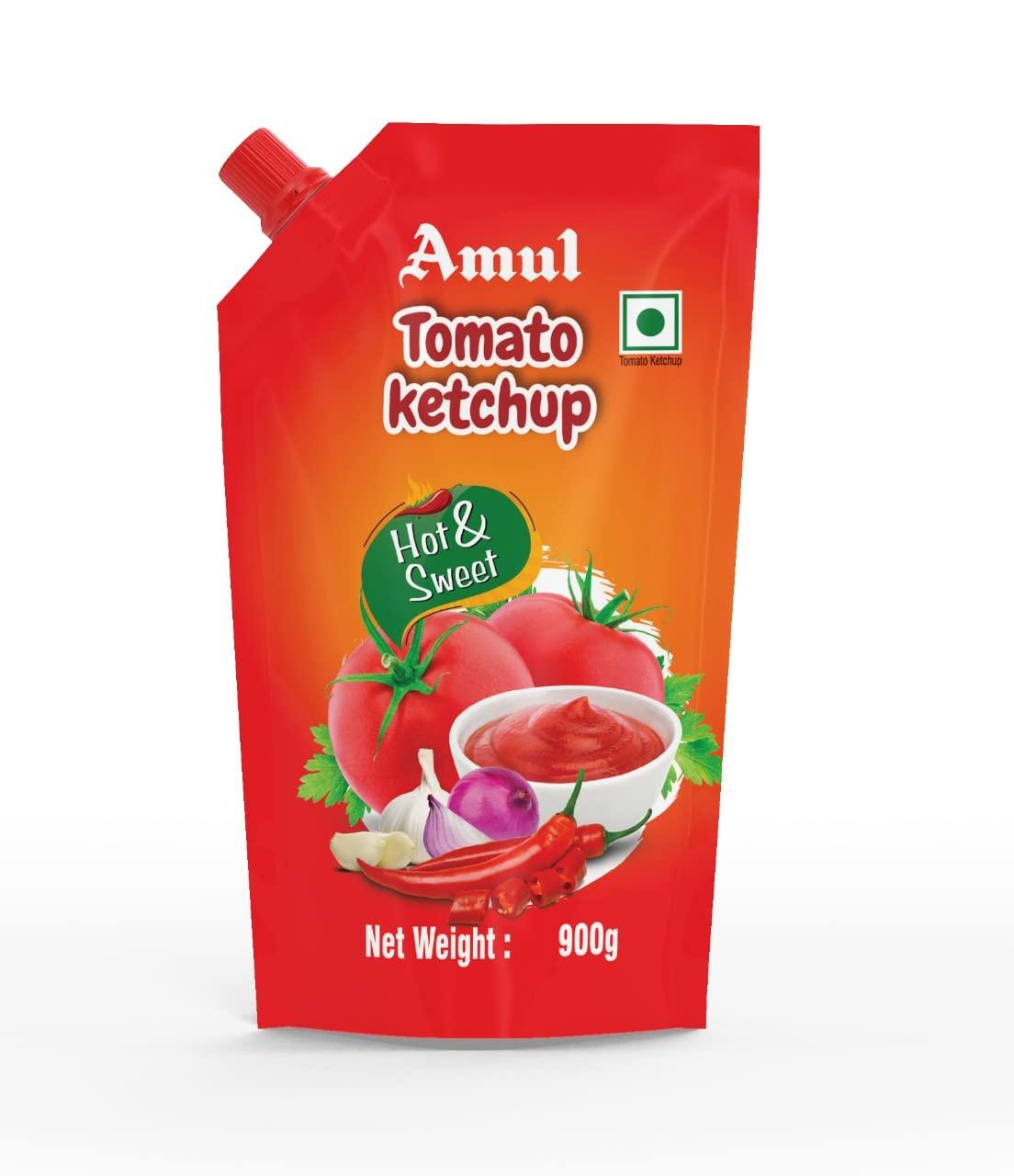 Amul Amul Hot & Sweet Tomato ketchup Spout Pack 900g