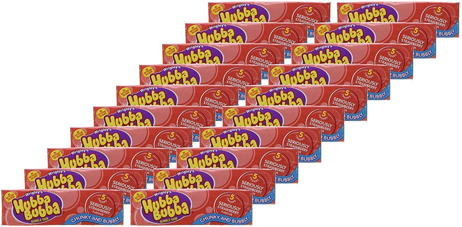 Hubba Bubba Hubba Bubba Chunky and Bubbly Bubble Gum Strawberry Flavour, 20 X 35 g