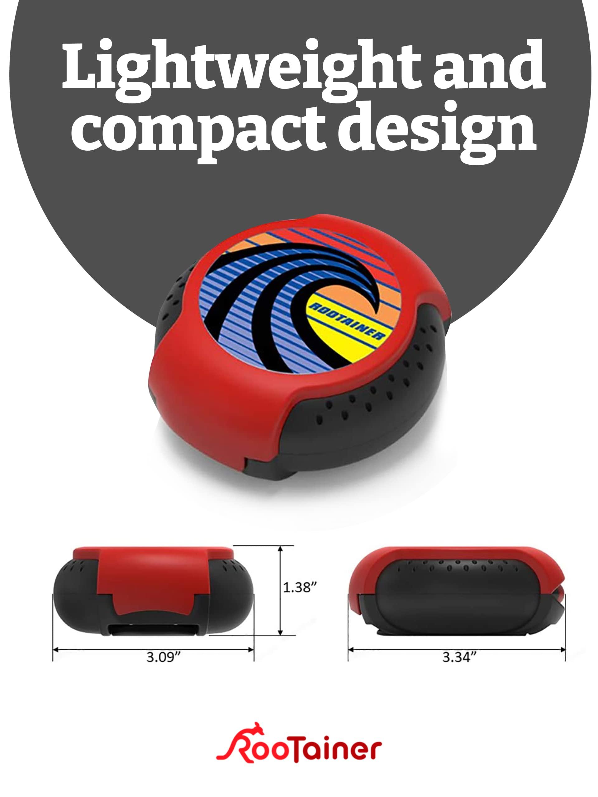 Rootainer RooTainer Premium Retainer Case with Clip Cool Rugged Holder for Retainers, Mouth Guard or Invisalign for On-the-Go Adventures Kids & Adults Safe & BPA Free with Vent Holes Made in USA