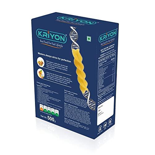 KRIYON KRIYON - Penne Pasta | 100% Durum Wheat Semolina (Suji/Rawa) | No Maida | (Regular, 500 gm Box Pack)