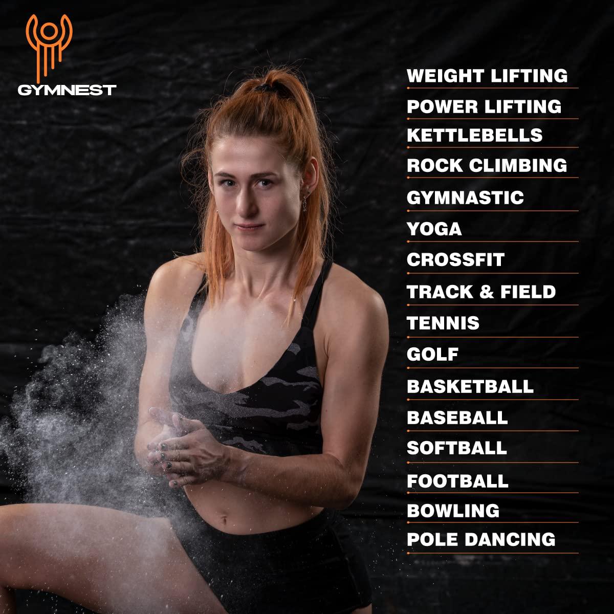 Gymnest Gym Chalk Powder 100 Gm for Workout, Weightlifting, Powerlifting, Gymnastics, Long Last Gripping, Avoiding Slippery Hands, Make Crushing Blocks, Refined Compressed Magnesium Carbonate Superior Grade