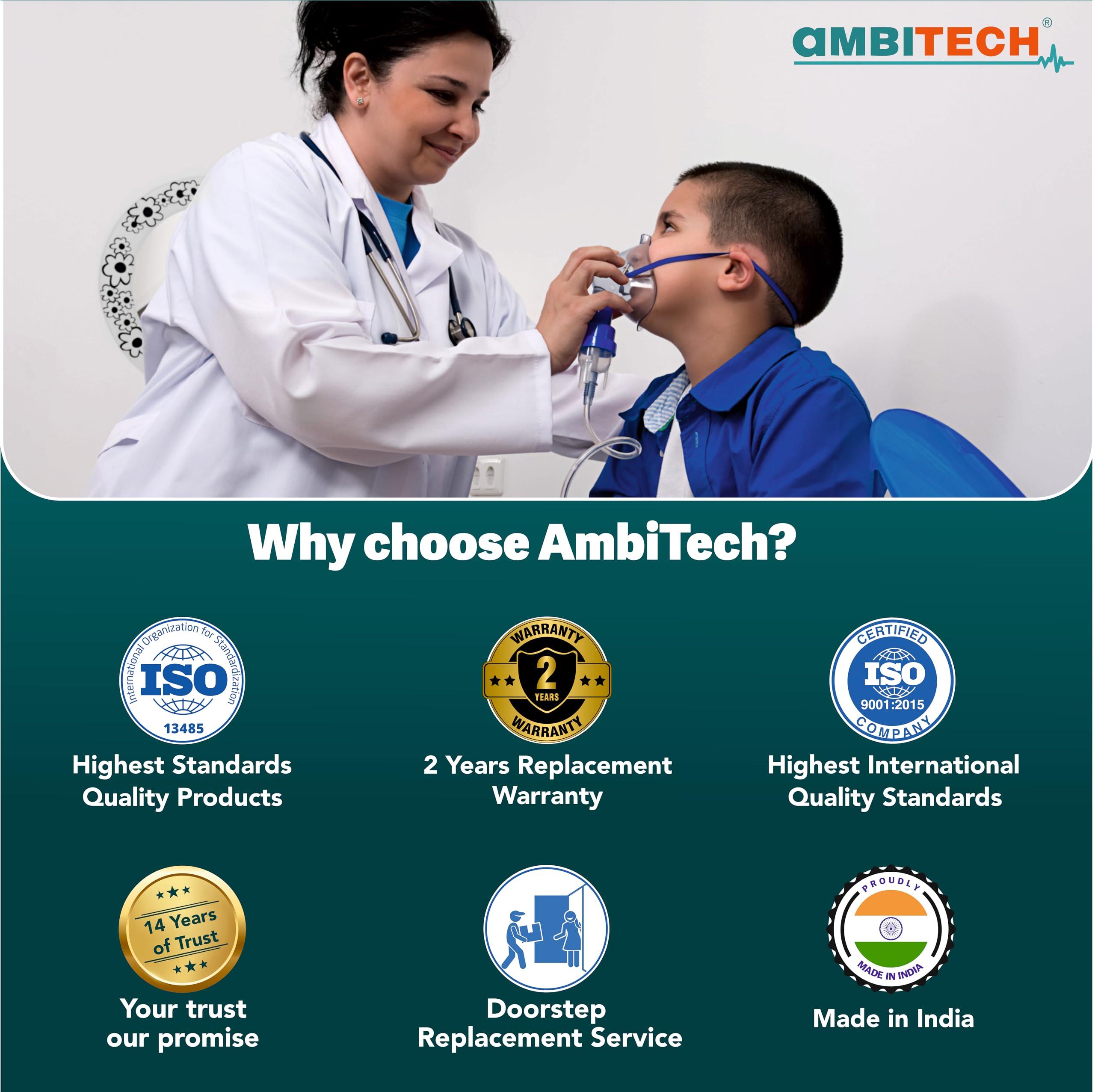 AMBITECH AmbiTech Easy NC 12 Nebulizer Machine With 2 Year Replacement Warranty For Adults & Kids