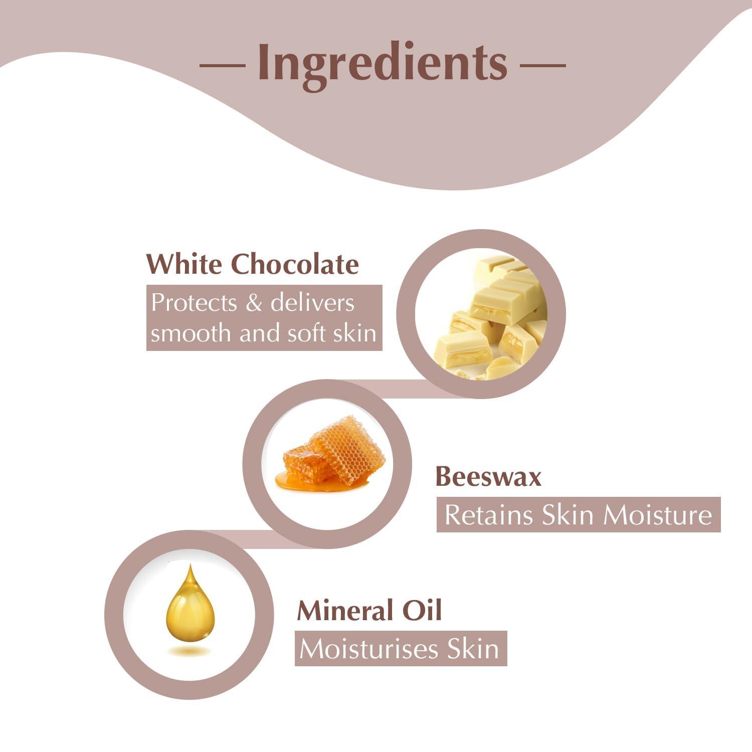 SARA SOUL OF BEAUTY SARA Brazilian Peel off White Chocolate Wax For Face, Under Arms & Intimate Hair Removal, (500)g