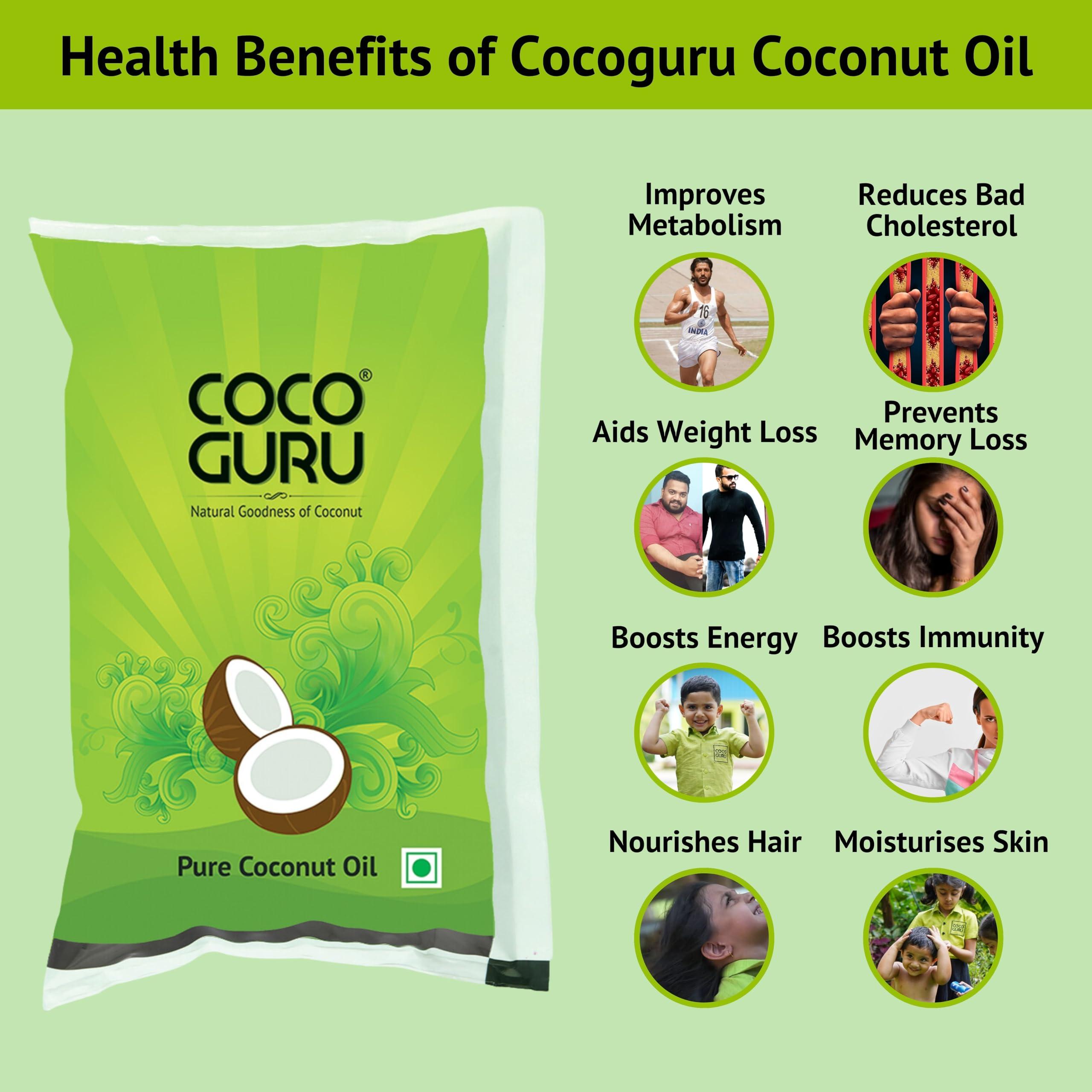 Cocoguru Cocoguru High Grade Coconut Cooking Oil - Pouch 1 Litre