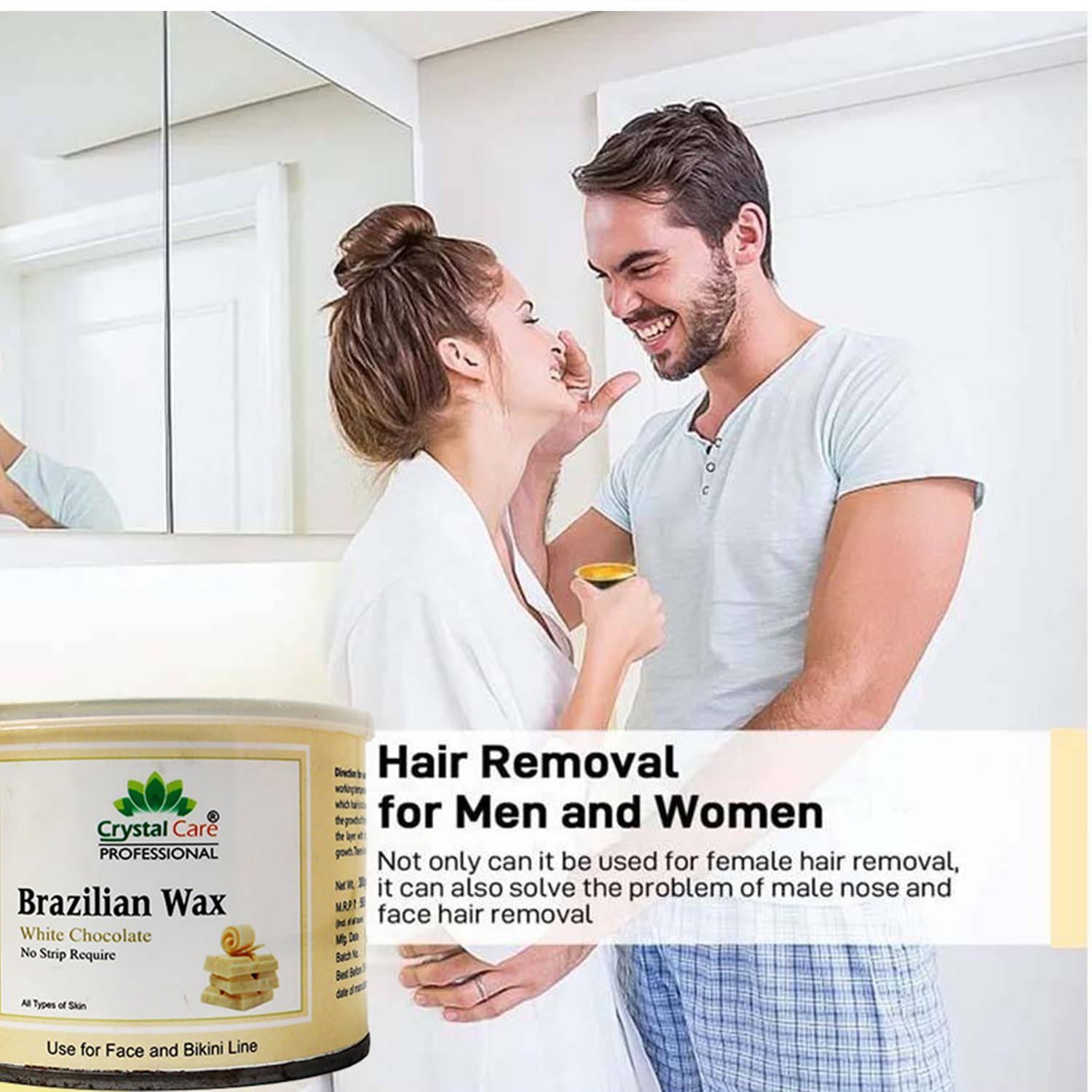 Crystal Care PROFESSIONAL Brazilian Wax | Premium Stripless Peel-Off Hair Removal Wax | Ideal for Bikini, Face, Eyebrows, Underarms, and Sensitive Areas | 300g Pack | Gentle and Effective | No Strips Needed | Achieve Smooth, Hair-Free Skin at Home