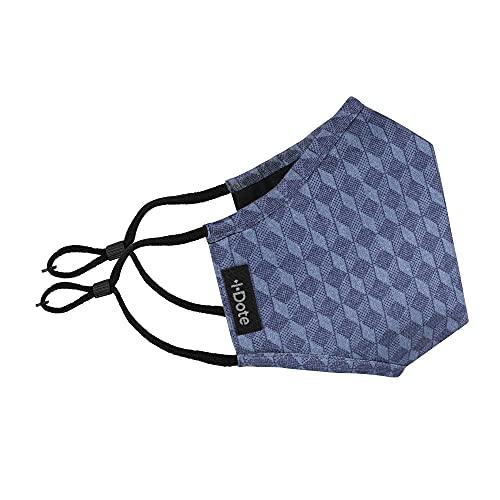 I Dote I Dote Unisex Antiviral HeiQ Viroblock Cotton Cloth Face Mask, Chambray Blue, Medium Size | Reusable Washable With Adjustable Ear Loops.