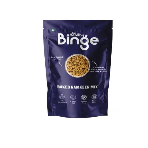 The Healthy Binge The Healthy Binge| Baked Namkeen Mix | Jowar, Ragi, Amaranth, Quinoa Healthy Snack| 0% Cholesterol| Pack of 28