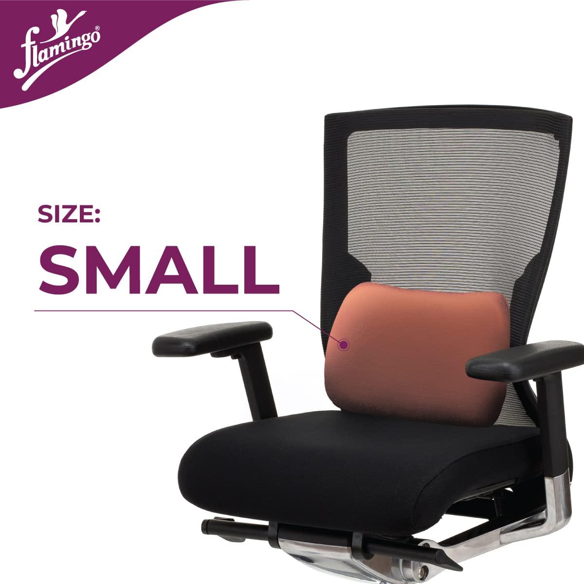Flamingo Flamingo Orthopedic Backrest Pillow | Memory Foam Back Rest Cushion for Pain Relief | Lumbar Support Backrest Cushion for Office Chairs & Cars | Maroon | Small