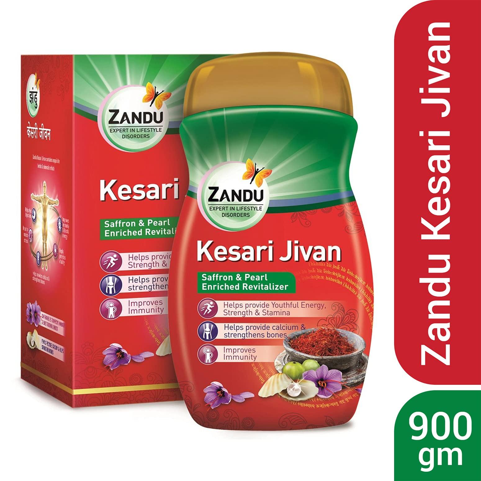 Zandu Zandu Kesari Jivan Ayurvedic Immunity Booster for Adults and Elders, Builds Energy, Strength & Stamina, Strengthens Bones, Enriched Revitalizer, 900g & Satavarex Granules, 210 g